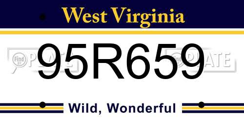 95R659 West Virginia License Plate