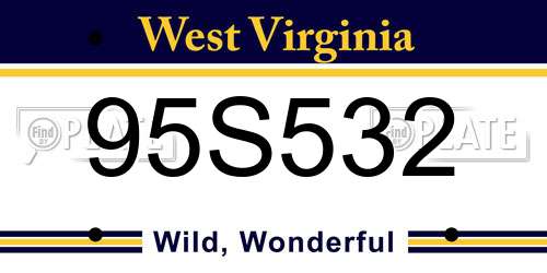 95S532 West Virginia License Plate