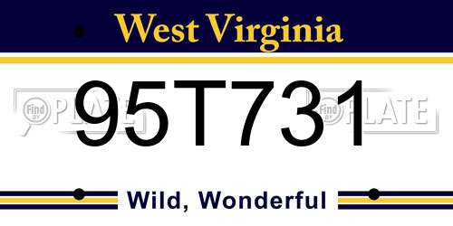 95T731 West Virginia License Plate