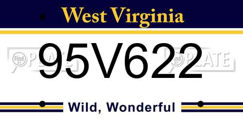 95V622 West Virginia License Plate