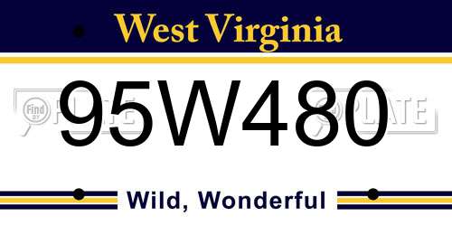 95W480 West Virginia License Plate