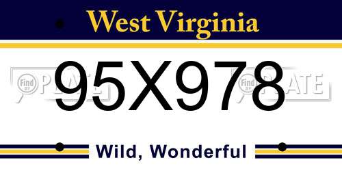 95X978 West Virginia License Plate