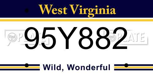 95Y882 West Virginia License Plate