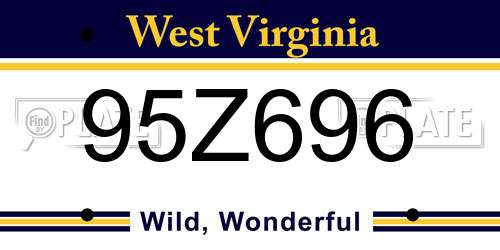 95Z696 West Virginia License Plate