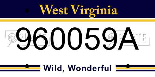 960059A West Virginia License Plate