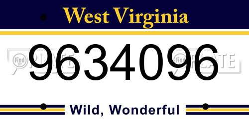 9634096 West Virginia License Plate