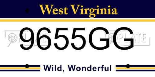 9655GG West Virginia License Plate