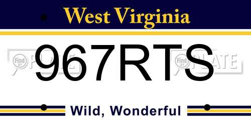 967RTS West Virginia License Plate