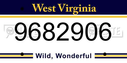 9682906 West Virginia License Plate