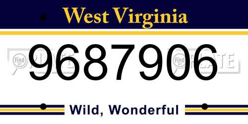 9687906 West Virginia License Plate
