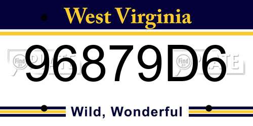 96879D6 West Virginia License Plate