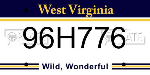96H776 West Virginia License Plate