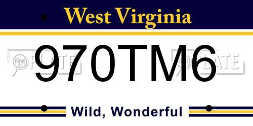 970TM6 West Virginia License Plate