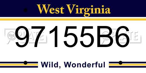 97155B6 West Virginia License Plate