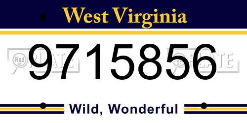 9715856 West Virginia License Plate