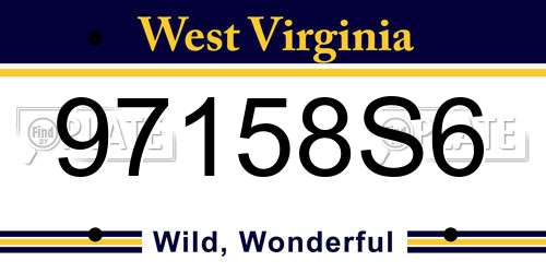 97158S6 West Virginia License Plate