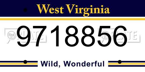 9718856 West Virginia License Plate