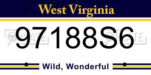 97188S6 West Virginia License Plate