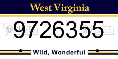 9726355 West Virginia License Plate