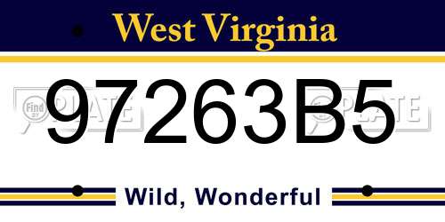 97263B5 West Virginia License Plate