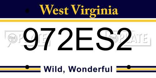 972ES2 West Virginia License Plate