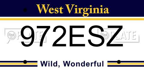 972ESZ West Virginia License Plate