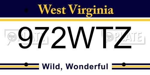 972WTZ West Virginia License Plate