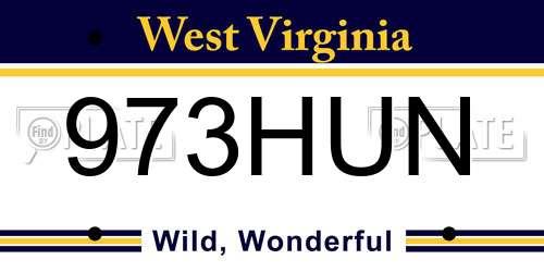 973HUN West Virginia License Plate