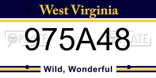 975A48 West Virginia License Plate