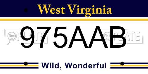 975AAB West Virginia License Plate