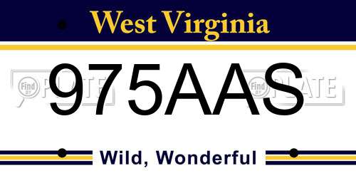 975AAS West Virginia License Plate