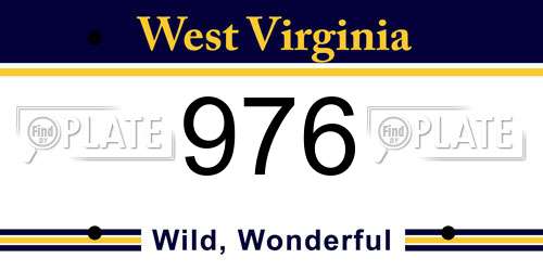 976 West Virginia License Plate