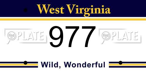 977 West Virginia License Plate