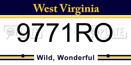 9771RO West Virginia License Plate