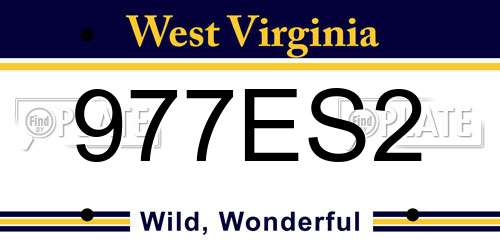 977ES2 West Virginia License Plate