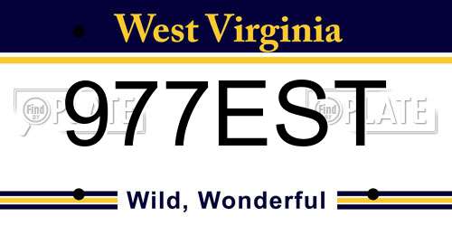 977EST West Virginia License Plate