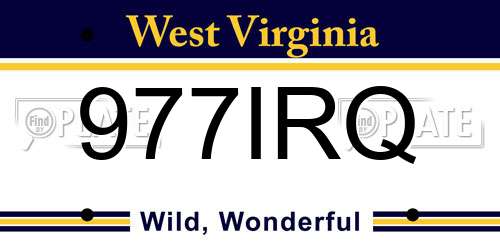 977IRQ West Virginia License Plate