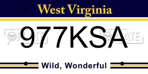 977KSA West Virginia License Plate