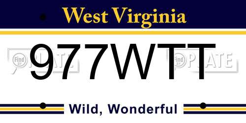 977WTT West Virginia License Plate