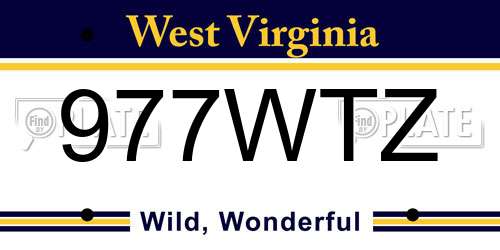 977WTZ West Virginia License Plate