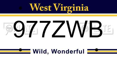 977ZWB West Virginia License Plate
