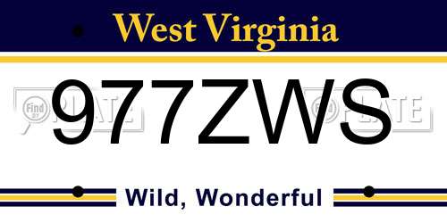 977ZWS West Virginia License Plate