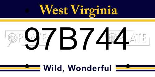 97B744 West Virginia License Plate