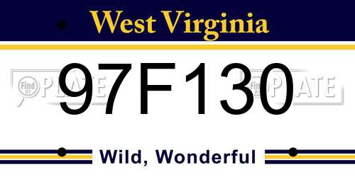 97F130 West Virginia License Plate