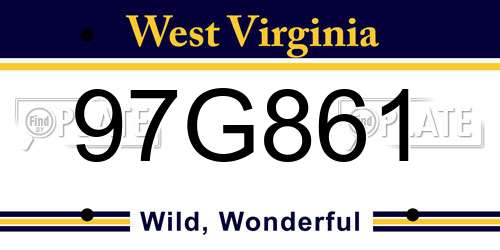 97G861 West Virginia License Plate