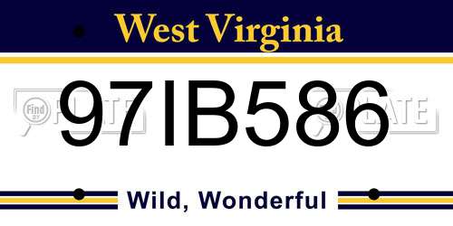 97IB586 West Virginia License Plate