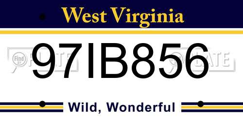 97IB856 West Virginia License Plate