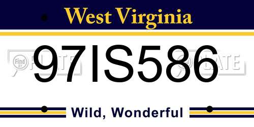 97IS586 West Virginia License Plate