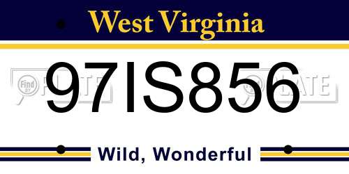 97IS856 West Virginia License Plate
