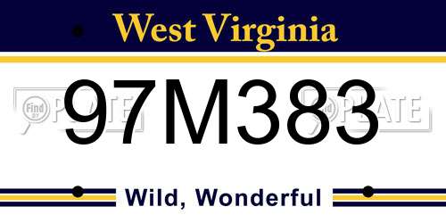 97M383 West Virginia License Plate
